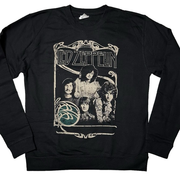 NWOT Led Zeppelin Men’s Good Times Bad Times Graphic Crewneck Sweatshirt Men’s M - Picture 1 of 4